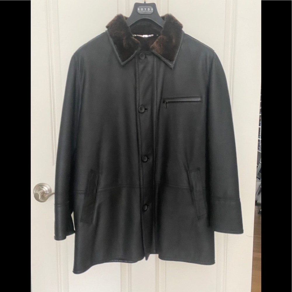 Guaranteed Original Shearling Black Leather Jacket